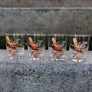 Vintage Pheasant glasses set of 4